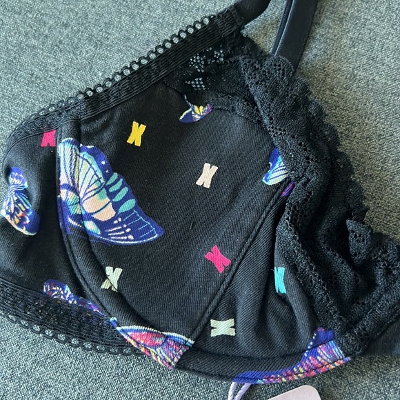 Cotton butterfly lace unlined bra - Picture 4 of 10